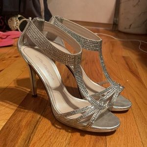 Caparros silver diamond studded dress heel